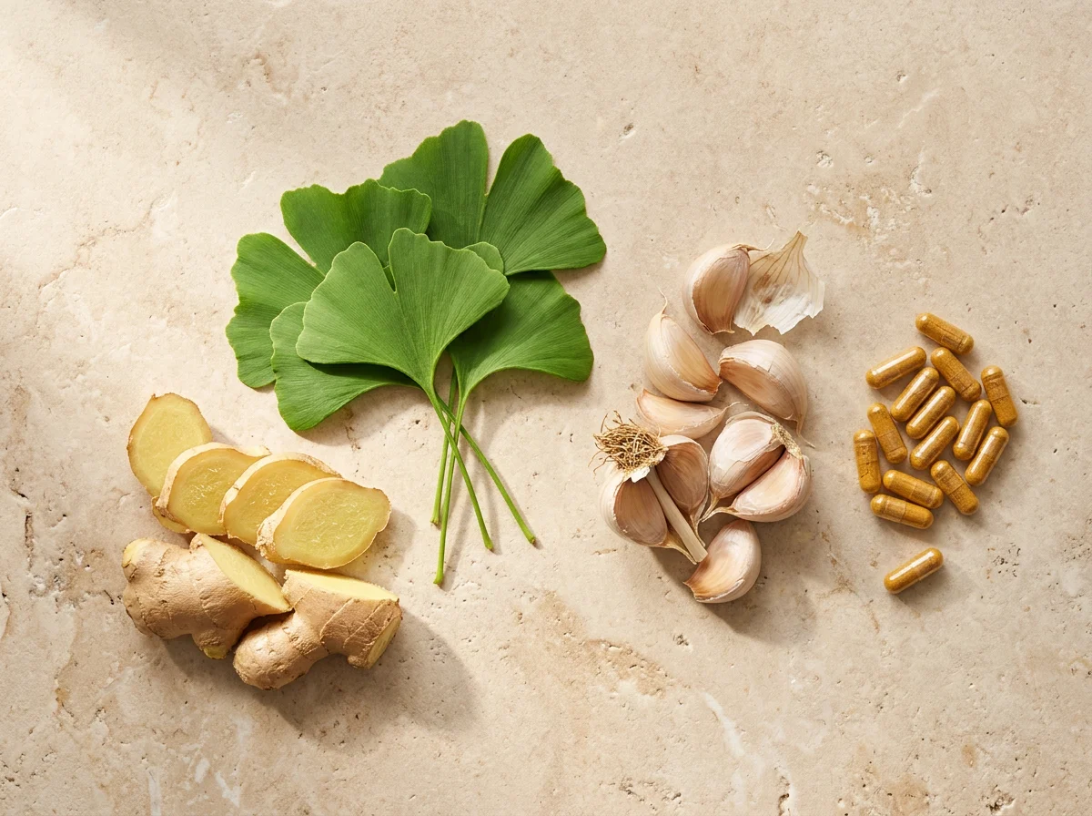 Ginkgo biloba blade, ingefærrod og hvidløg - naturlige ingredienser i Revixol